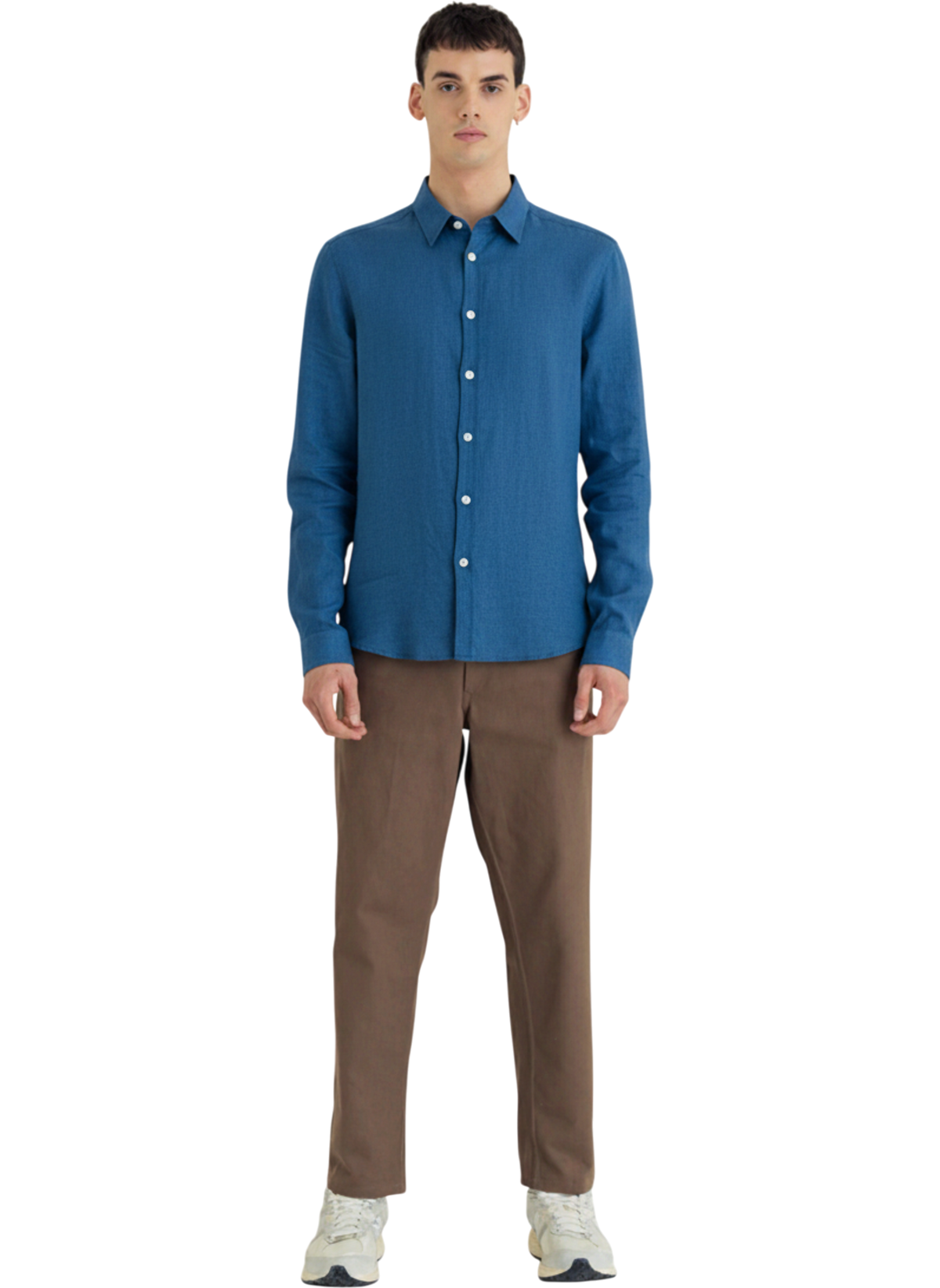 The Linen Shirt — Cobalt Blue (AI-generated, needs review)