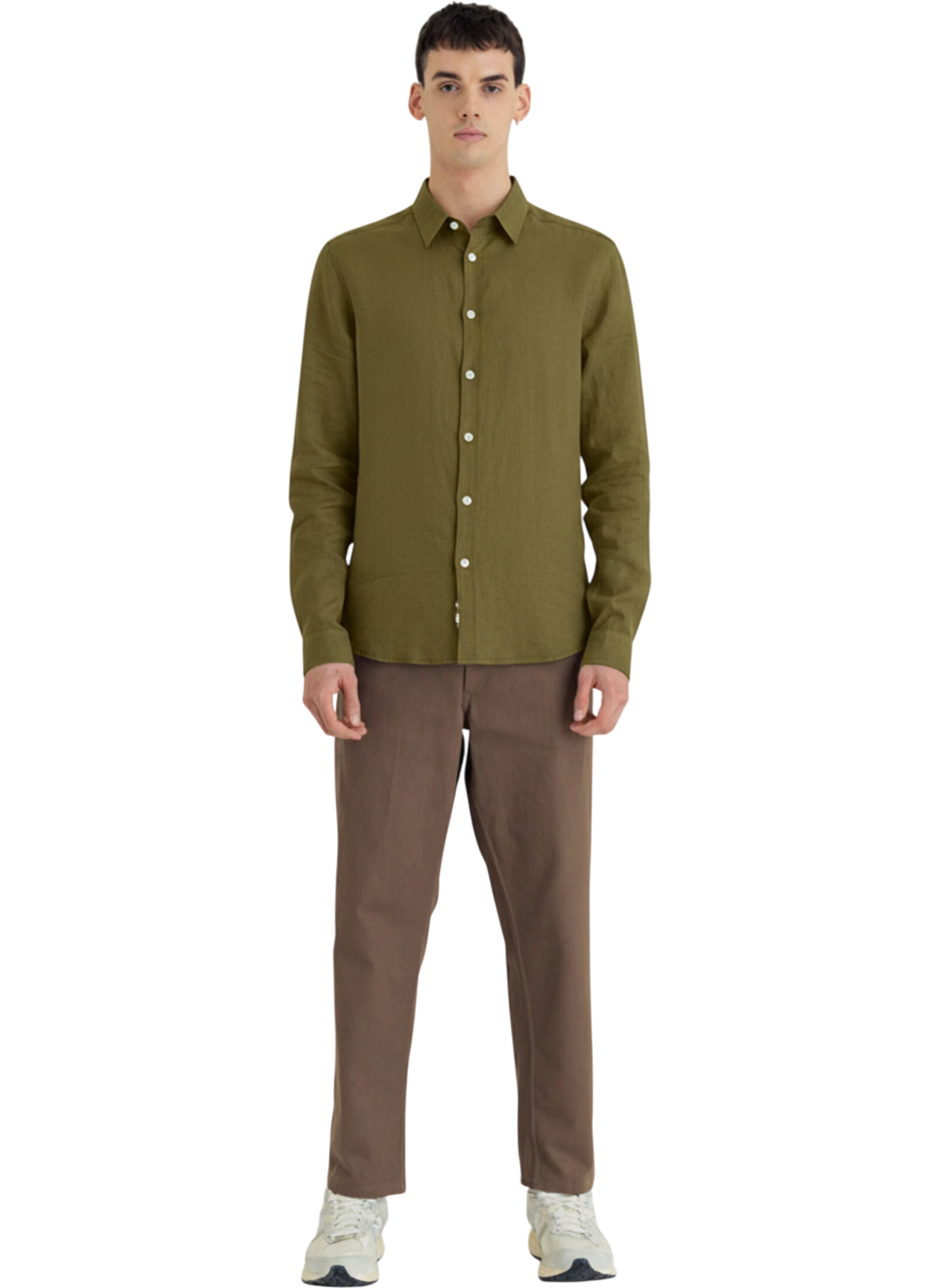 The Linen Shirt — Olive (AI-generated, needs review)