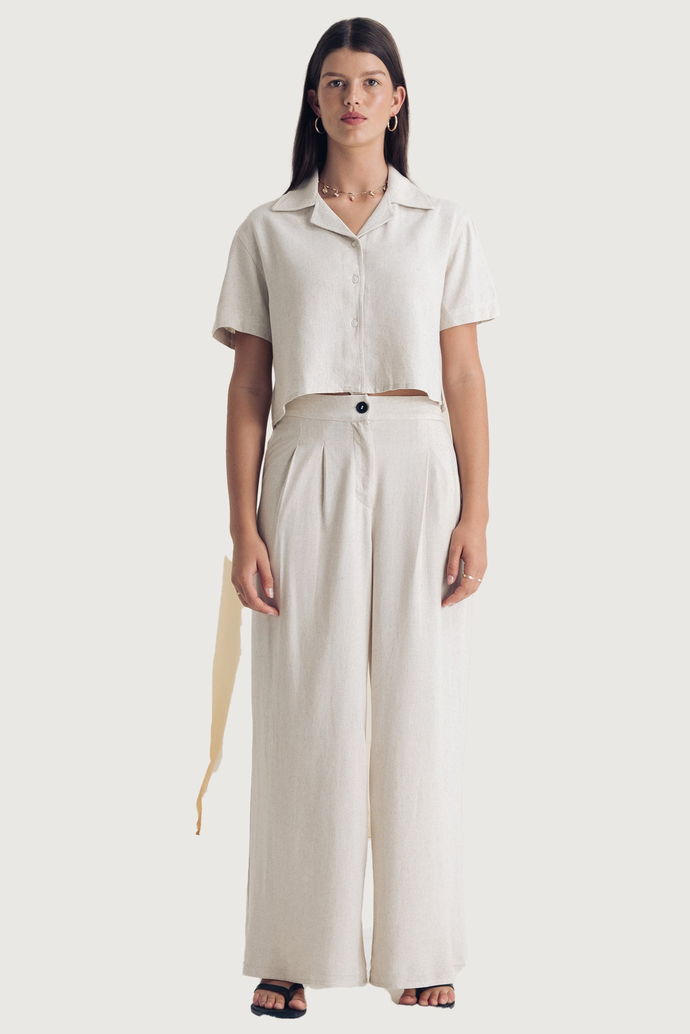 Woman’s cropped bowler