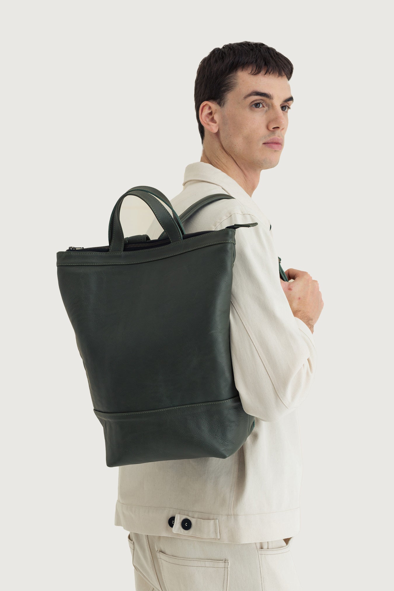 Leather Backpack-Tote