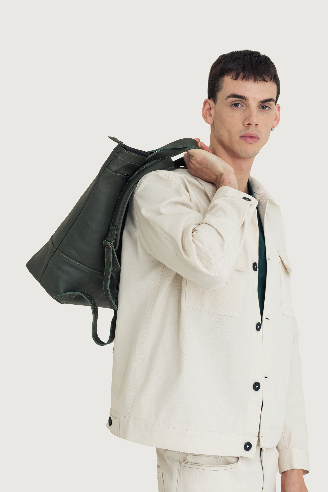 Leather Backpack-Tote