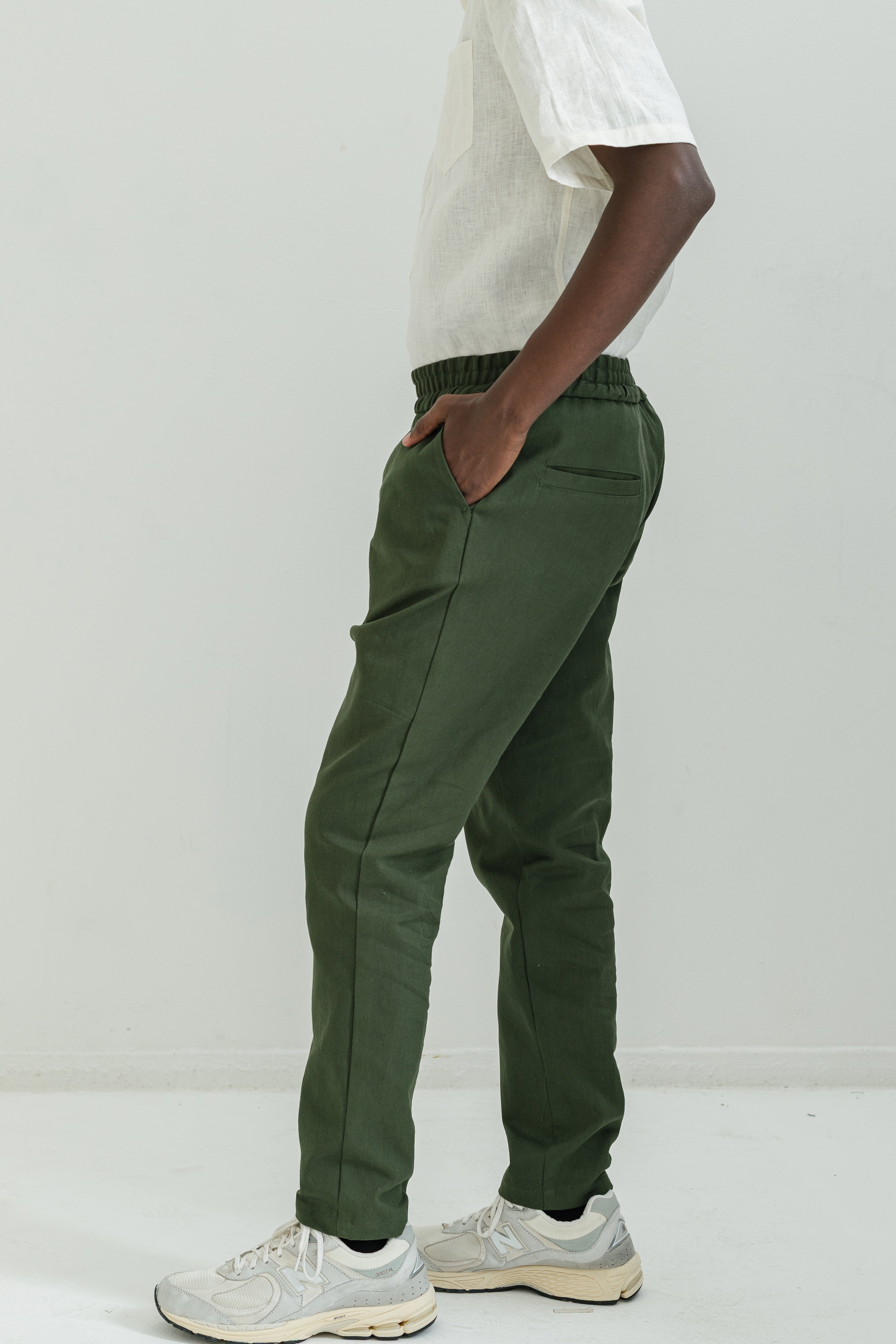 Cotton Elastic-Waist Trousers