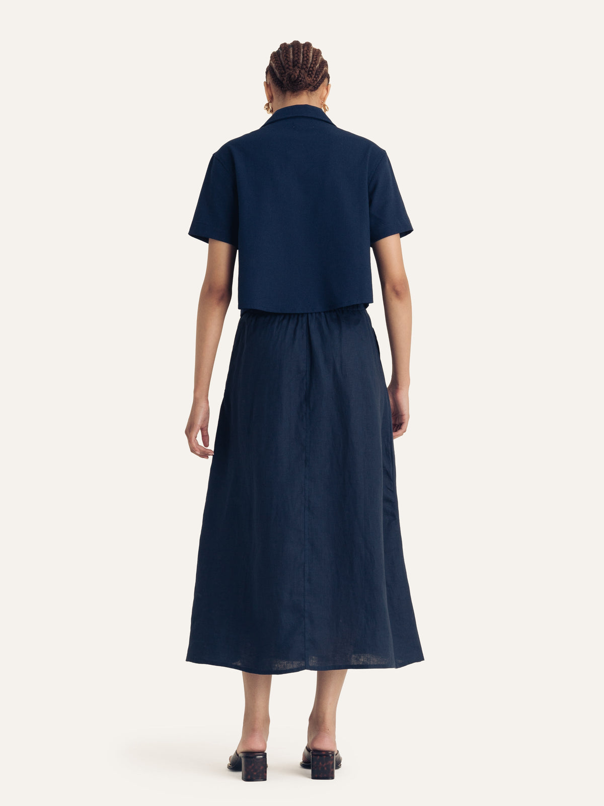 Cropped Bowler Shirt — Ink