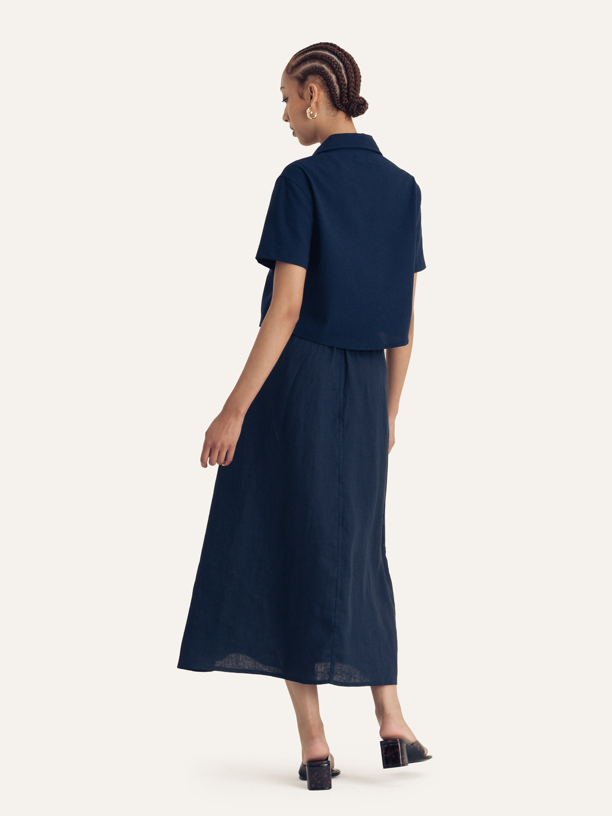 Cropped Bowler Shirt — Ink