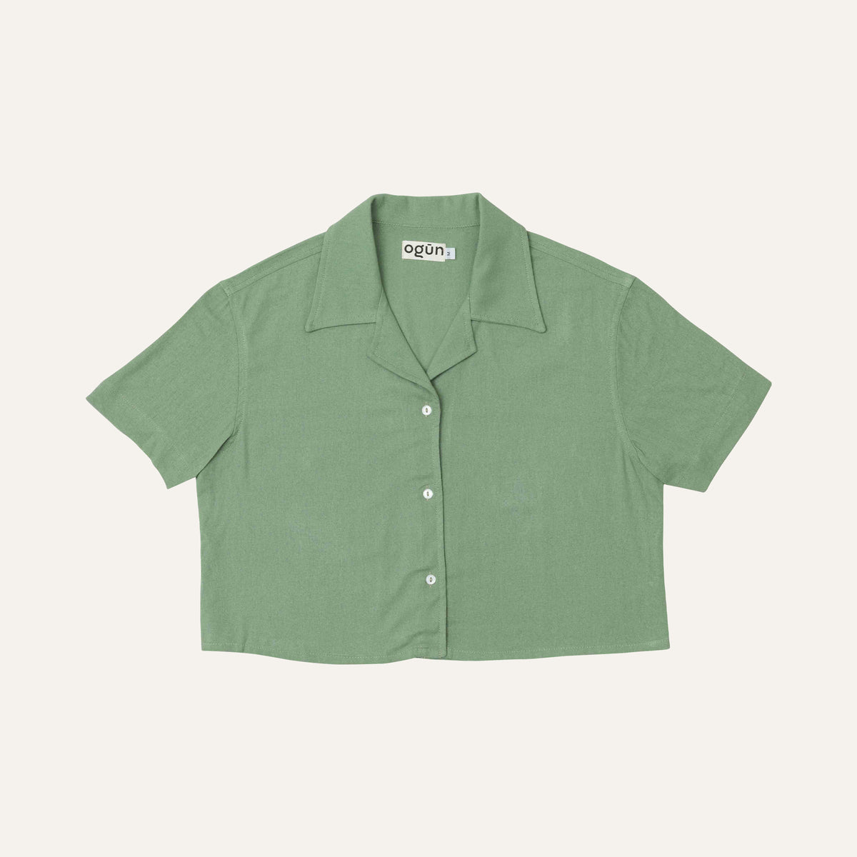 Cropped Bowler Shirt — Moss