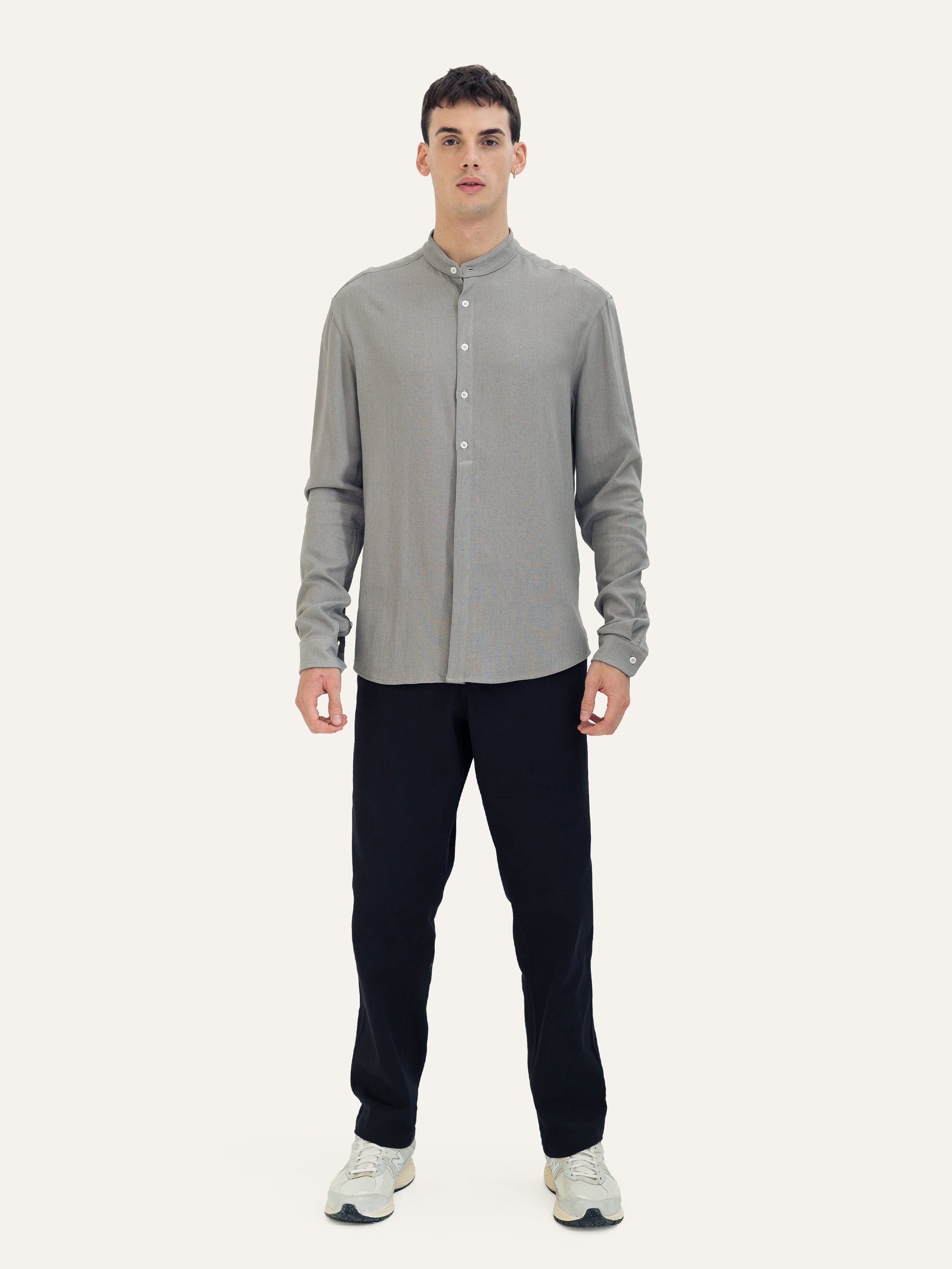The Mandarin Collar Shirt — Grey