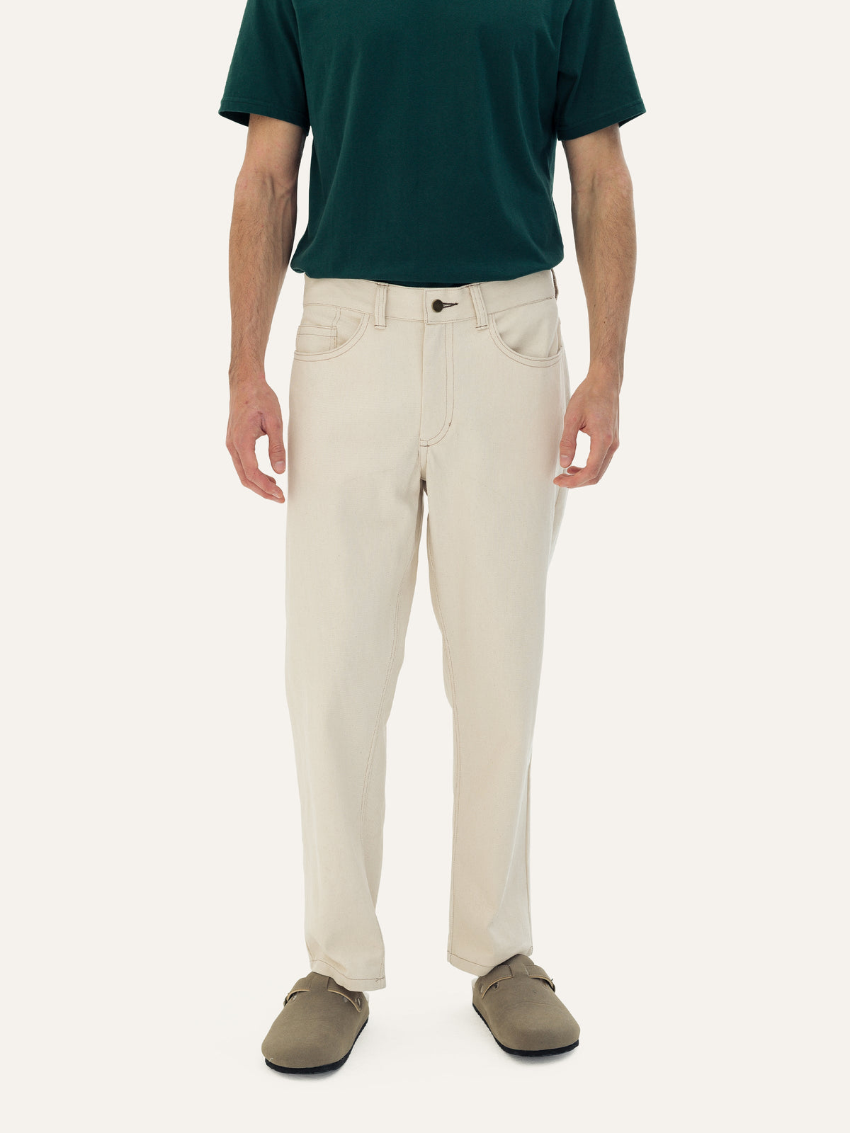 Tapered Jeans — Chalk